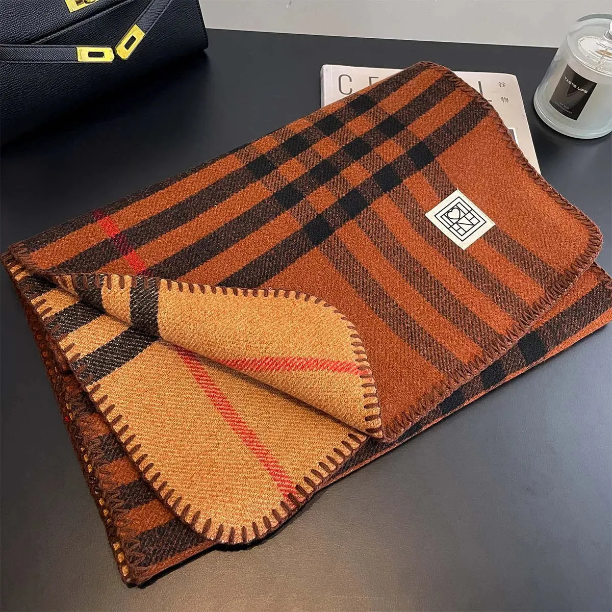 2024 Luxury Winter Plaid Scarf for Women