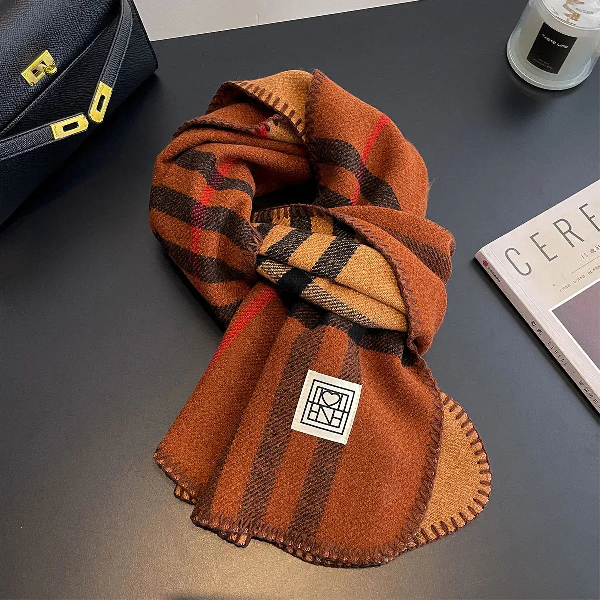 2024 Luxury Winter Plaid Scarf for Women