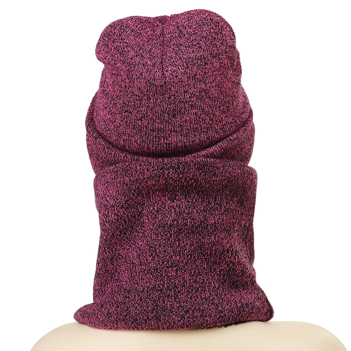 3 IN 1 Winter Beanie Hat Knitted Scarf Set Cap Touch Screen Ski Thick Gloves