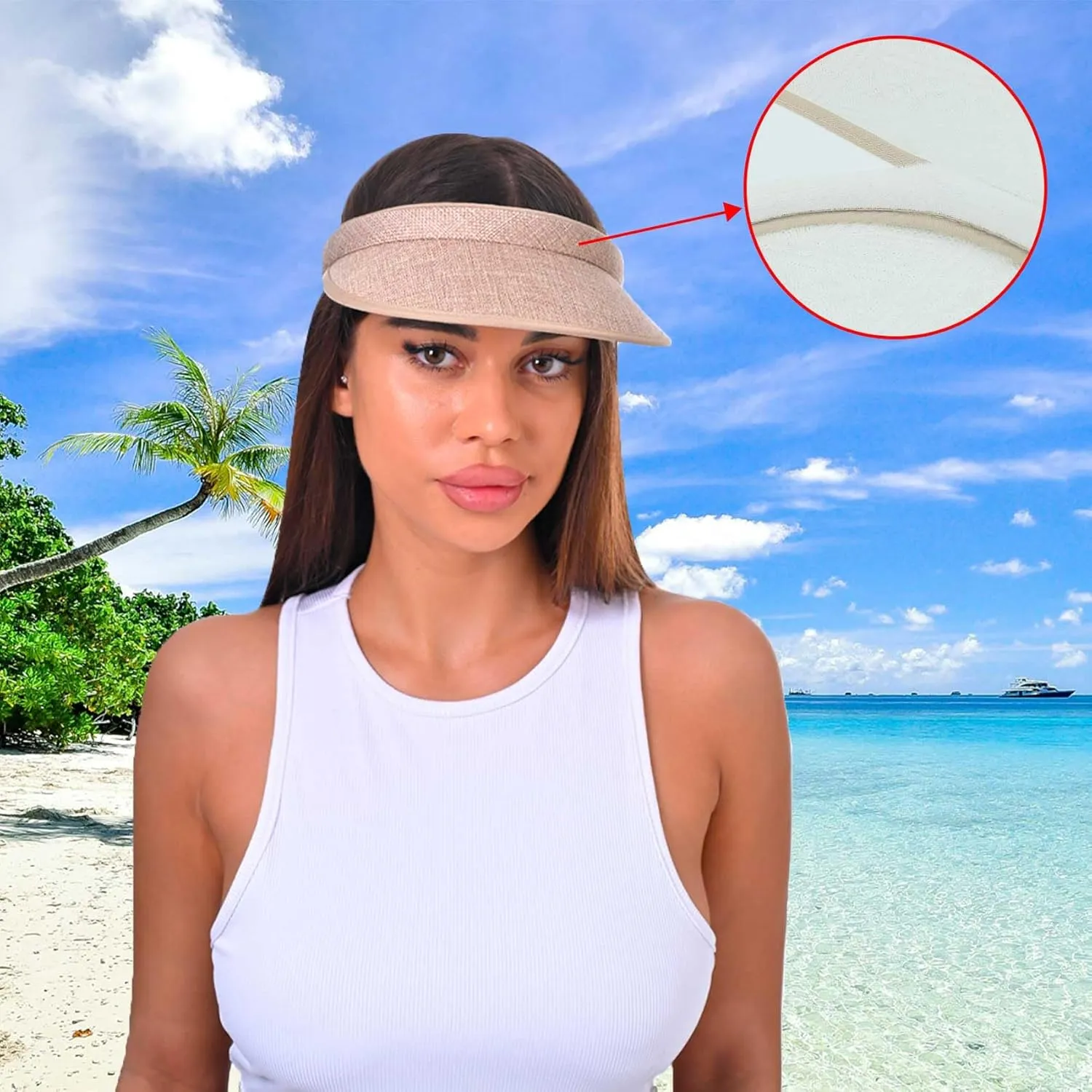 3 Pieces Clip On Visors Women Men Visor Sun Hats Hat Outdoor Sports Golf Beach Travel Tennis Cap