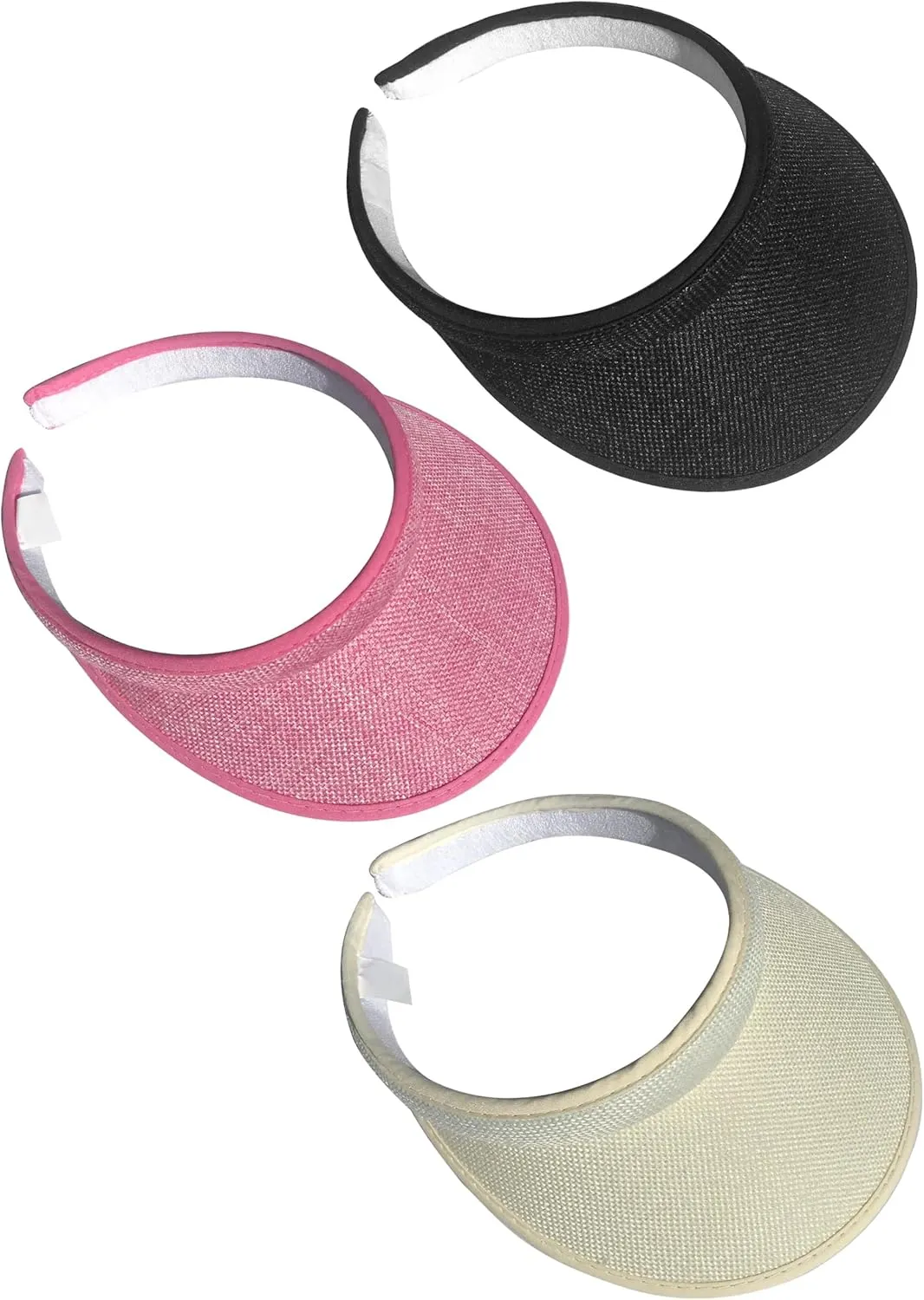 3 Pieces Clip On Visors Women Men Visor Sun Hats Hat Outdoor Sports Golf Beach Travel Tennis Cap