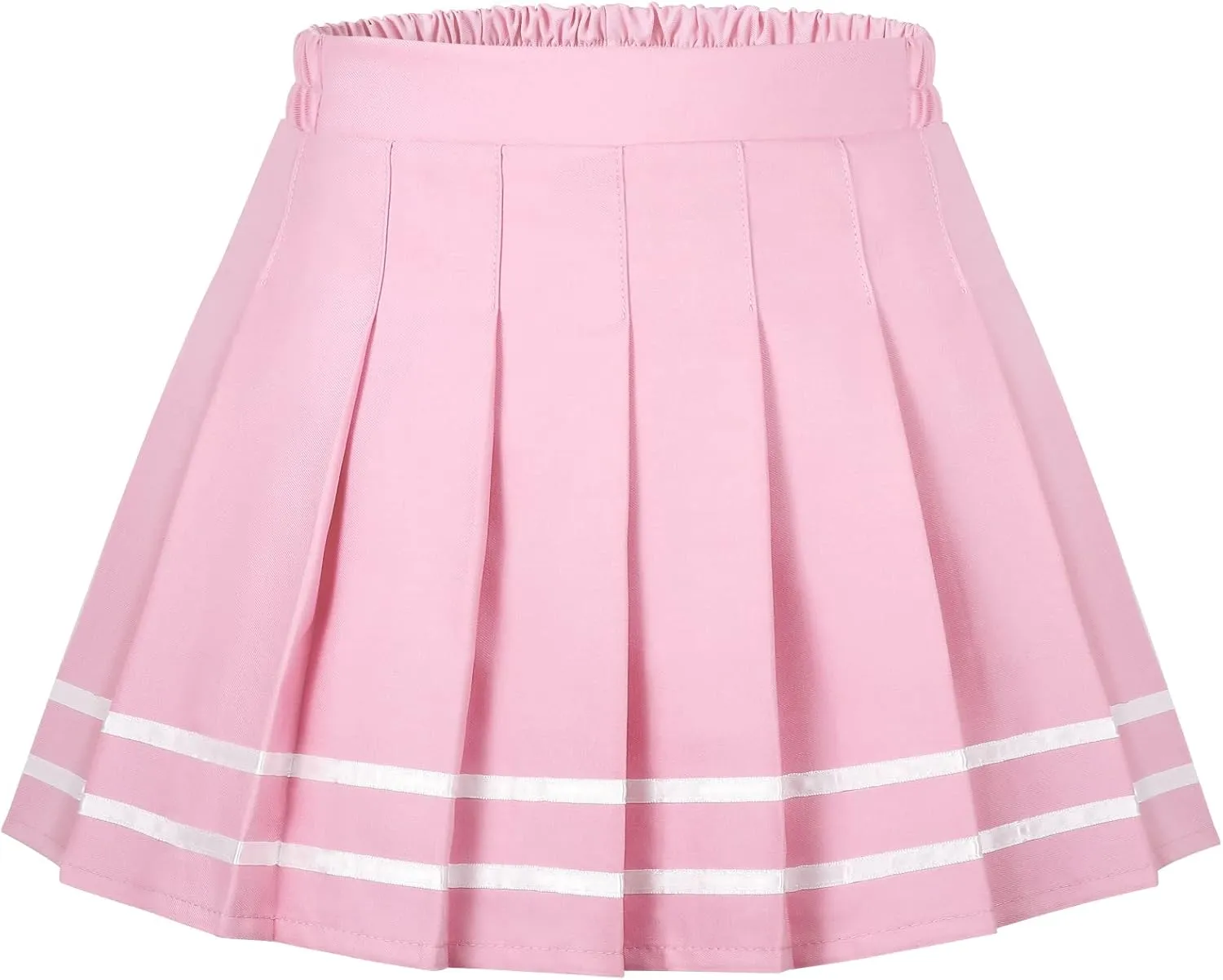 Auranso Girls Pleated Skirt Kids Tennis Elastic Waist Uniform Plaid Skirt 4-14 Y