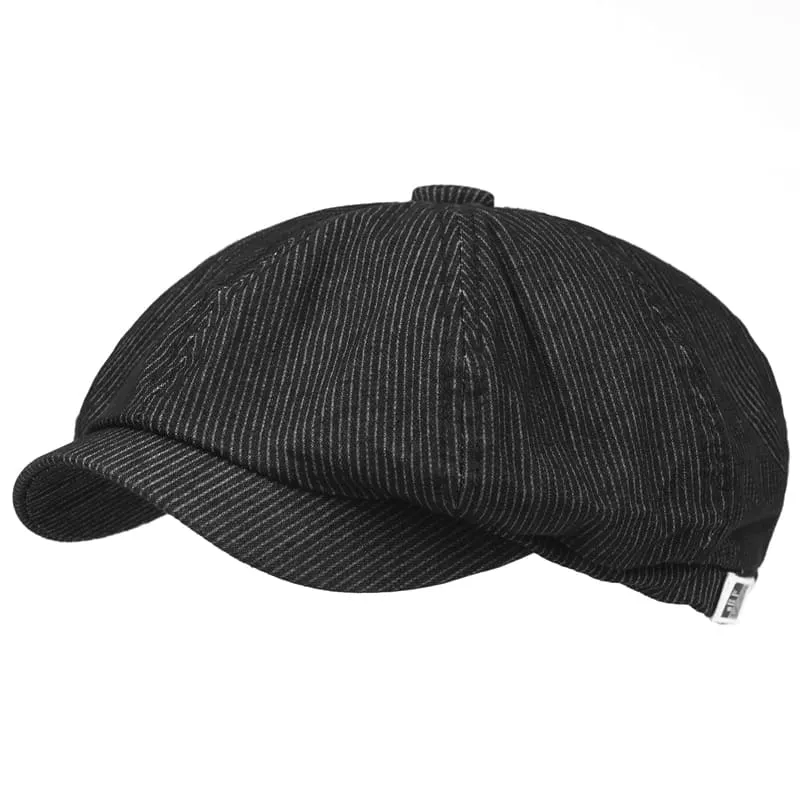 Blackford Vintage Striped Newsboy Cap