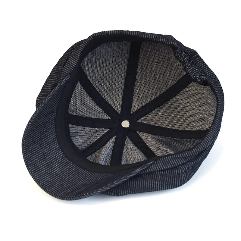 Blackford Vintage Striped Newsboy Cap