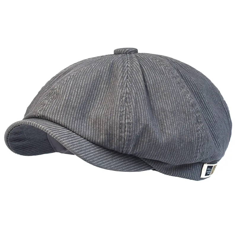 Blackford Vintage Striped Newsboy Cap