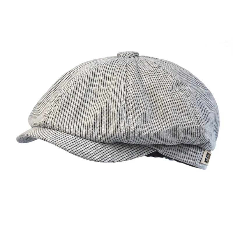 Blackford Vintage Striped Newsboy Cap