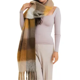 Blanket Scarf - Patterned Mustard
