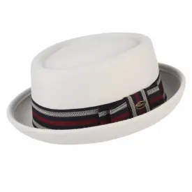 Bourget White Wool Porkpie Hat