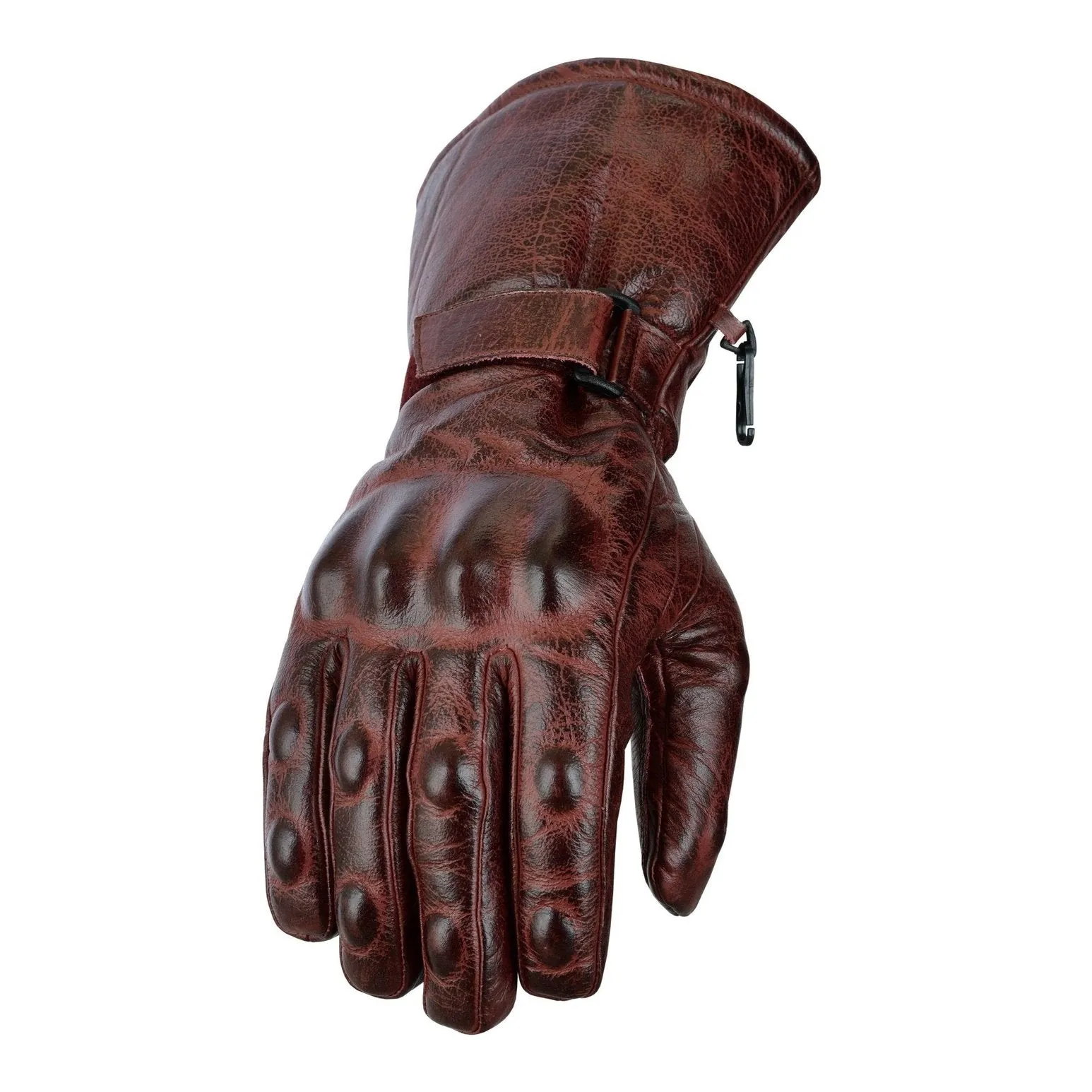 Brown, Black, Red or Stonewash Motorcycle Armored Thinsulate Leather Gloves