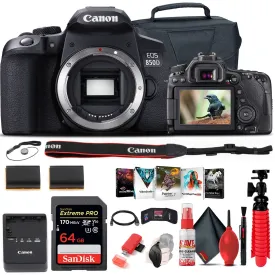 Canon EOS Rebel 850D / T8i DSLR Camera   64GB Memory Card   Case Starter Bundle