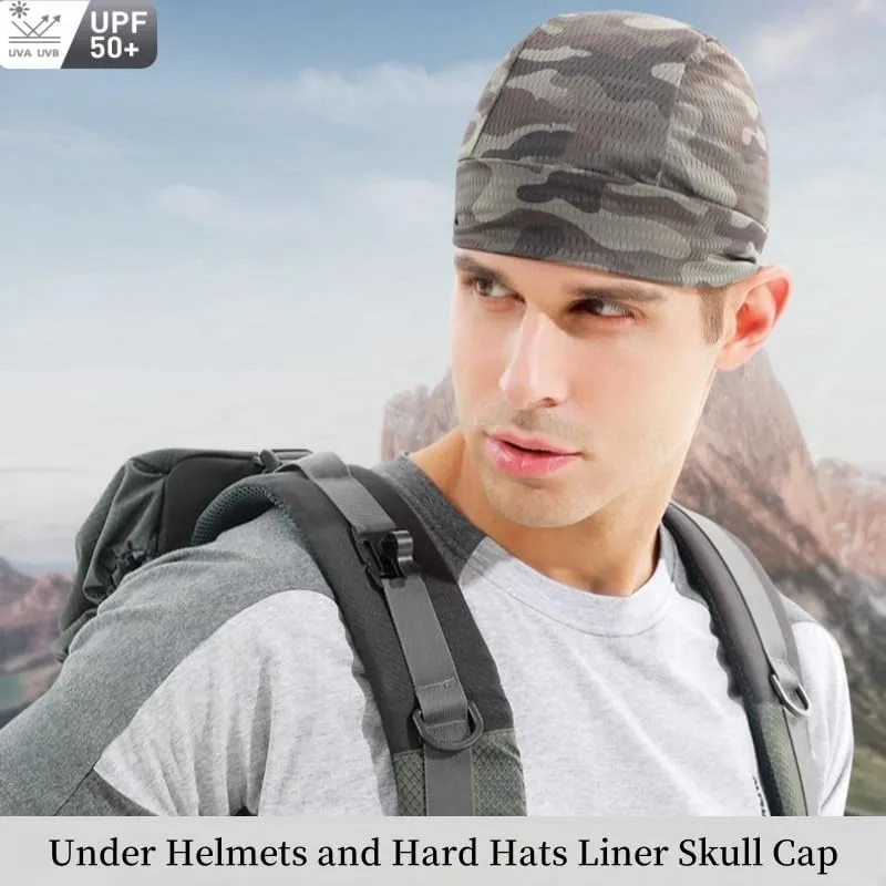 Cooling Skull Cap Helmet Liner for Men Women UV Sun Protection Beanie Head Wrap Sweat Wicking Bicycle Cycling Running Hat