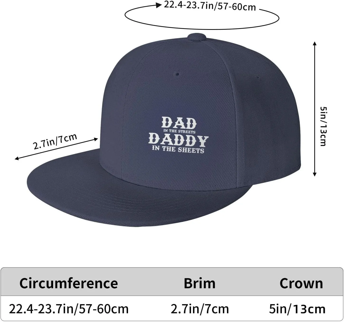 Dad in The Streets Daddy in The Sheets Hat Adjustable Snapback Flat Bill Hats Funny Baseball Cap Men Women