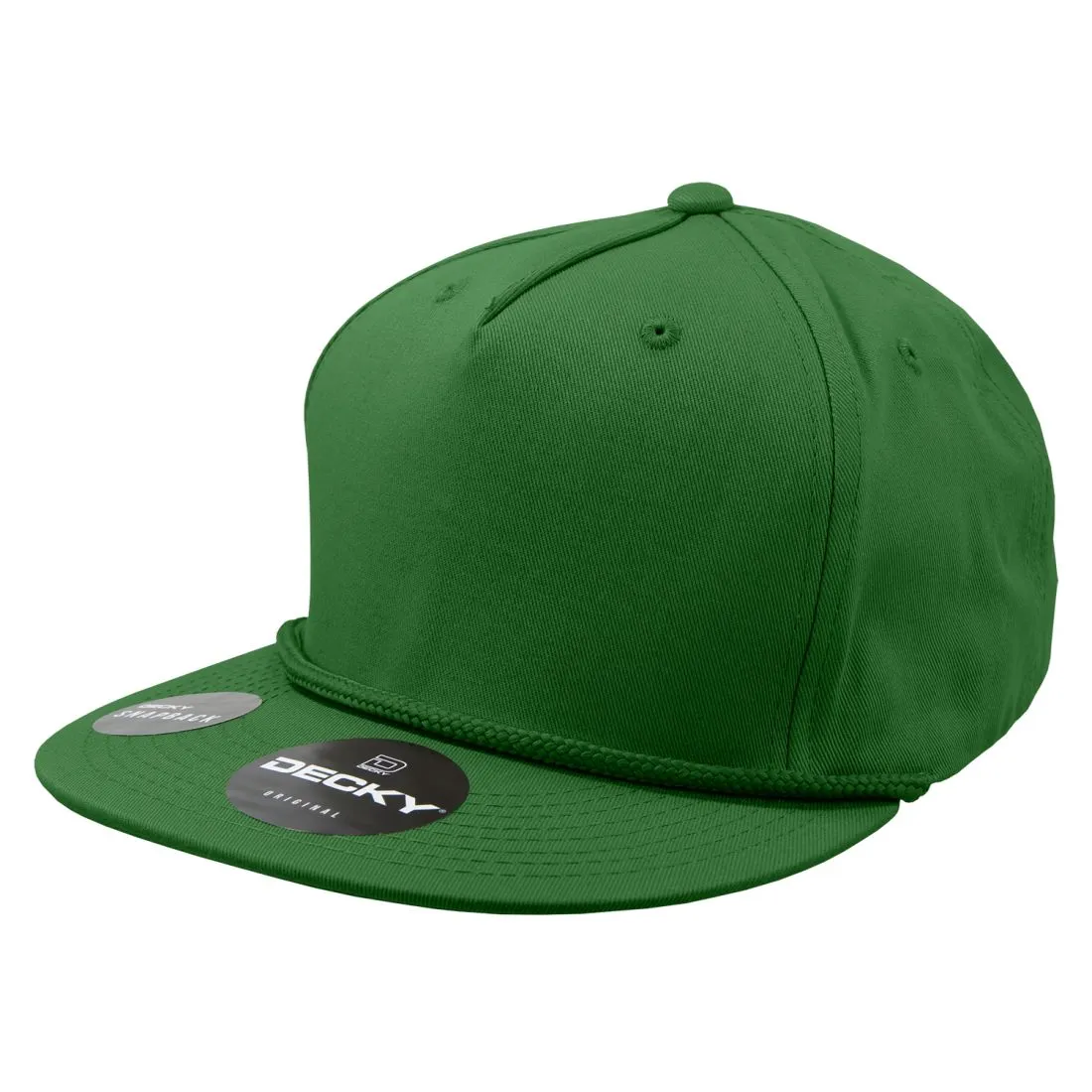 Decky 1041 5 Panel Snapback Hats High Profile Golf Caps with Rope Structured