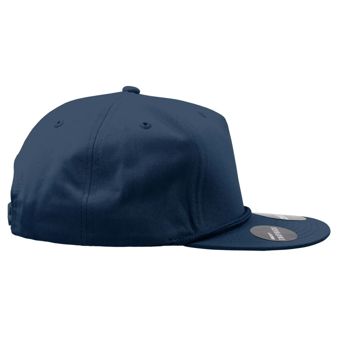 Decky 1041 5 Panel Snapback Hats High Profile Golf Caps with Rope Structured
