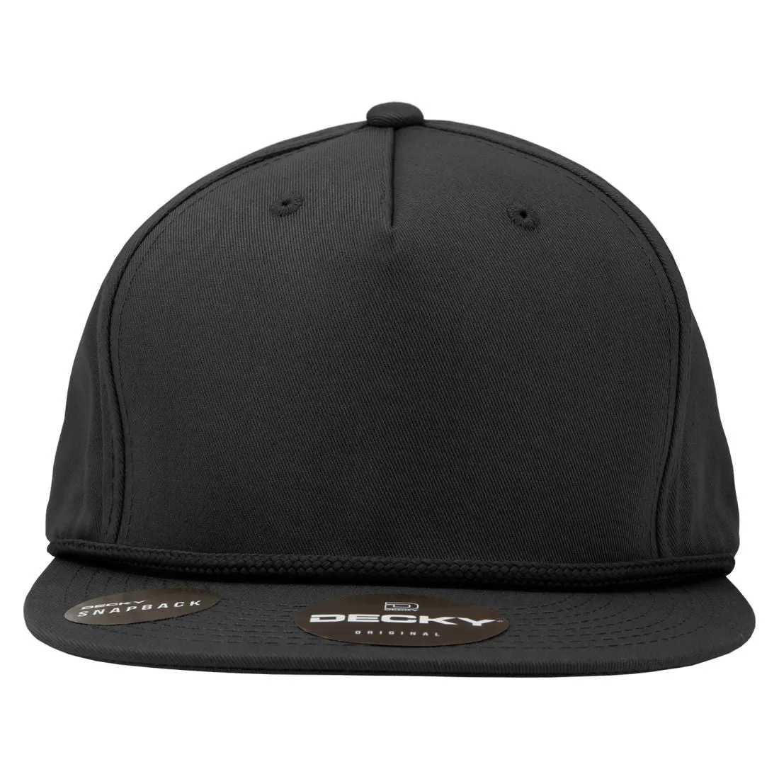 Decky 1041 5 Panel Snapback Hats High Profile Golf Caps with Rope Structured