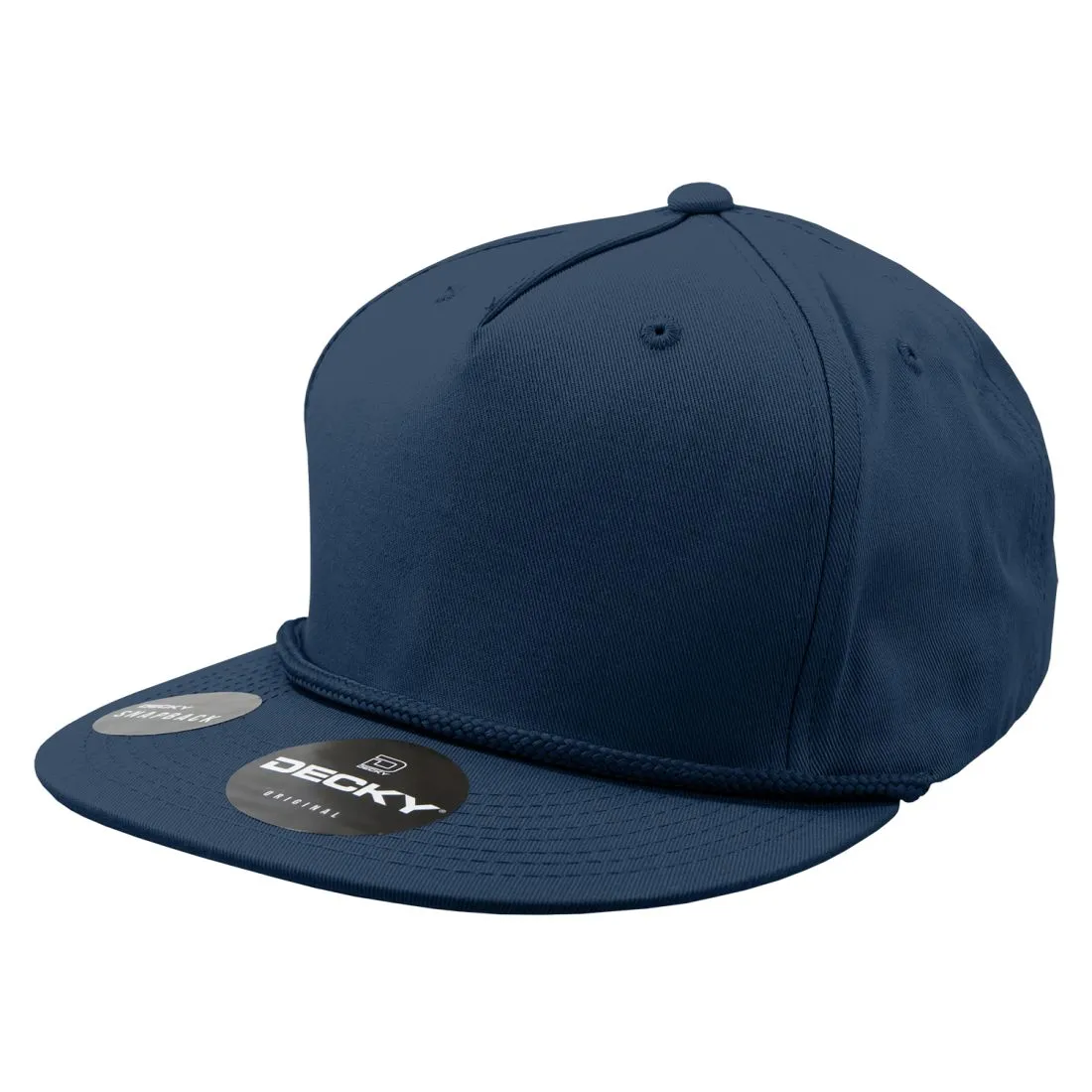 Decky 1041 5 Panel Snapback Hats High Profile Golf Caps with Rope Structured