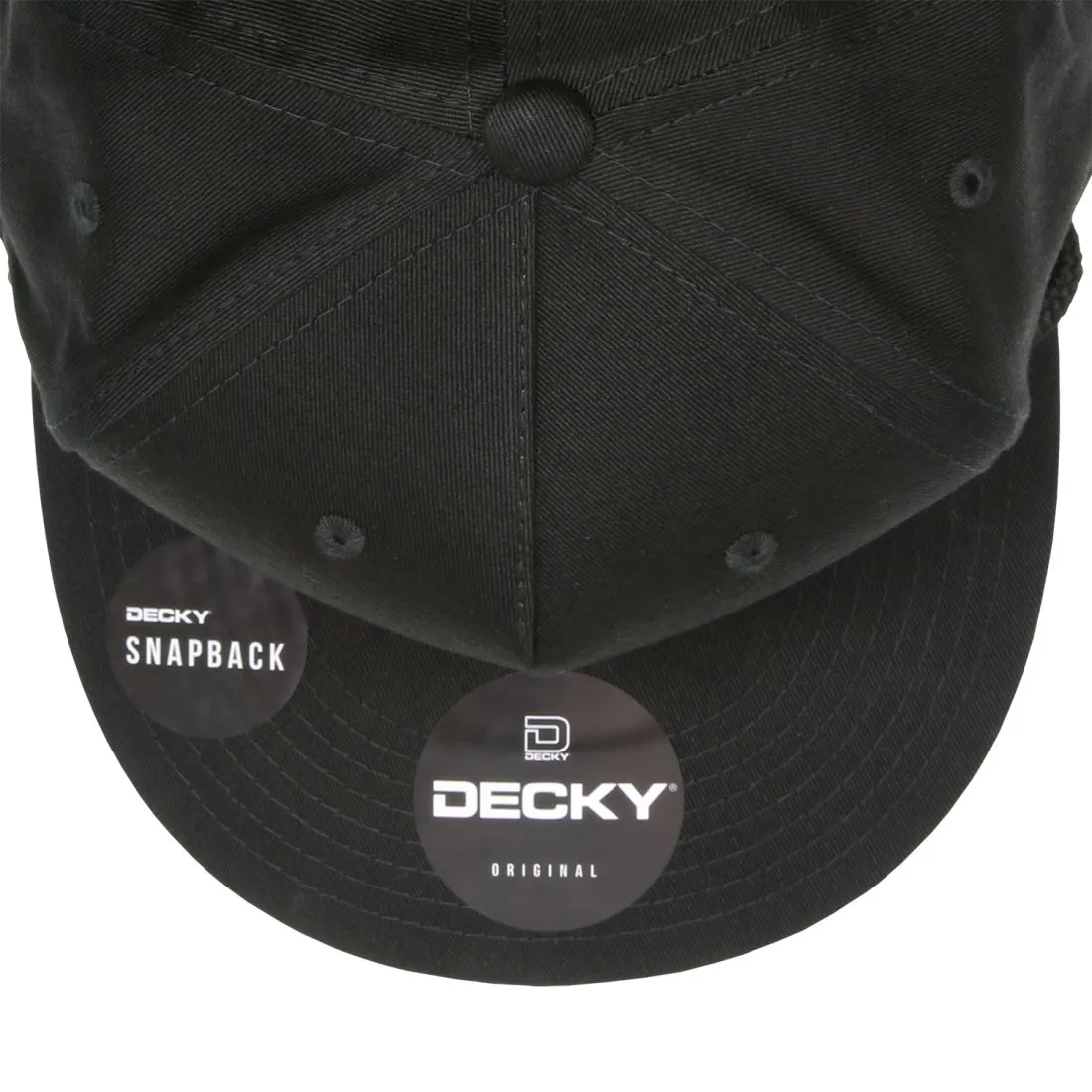 Decky 1041 5 Panel Snapback Hats High Profile Golf Caps with Rope Structured