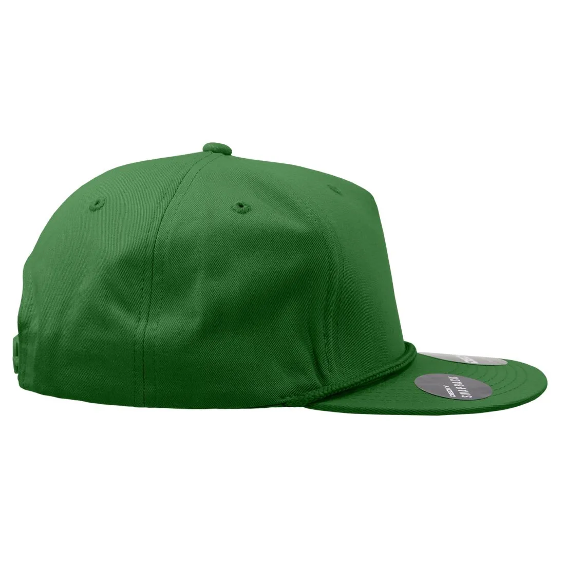 Decky 1041 5 Panel Snapback Hats High Profile Golf Caps with Rope Structured