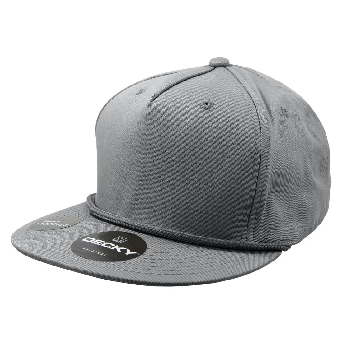 Decky 1041 5 Panel Snapback Hats High Profile Golf Caps with Rope Structured