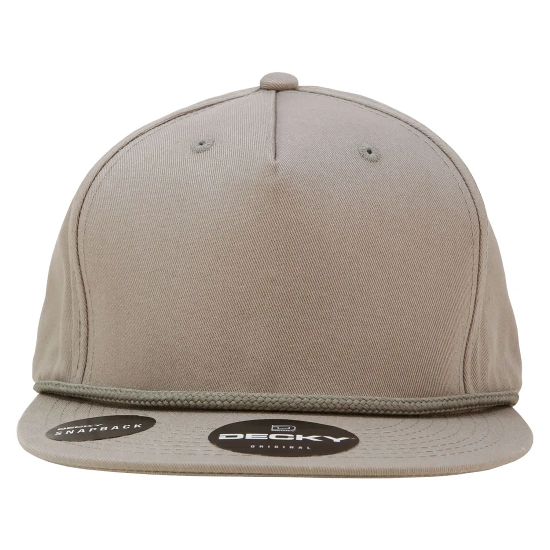 Decky 1041 5 Panel Snapback Hats High Profile Golf Caps with Rope Structured