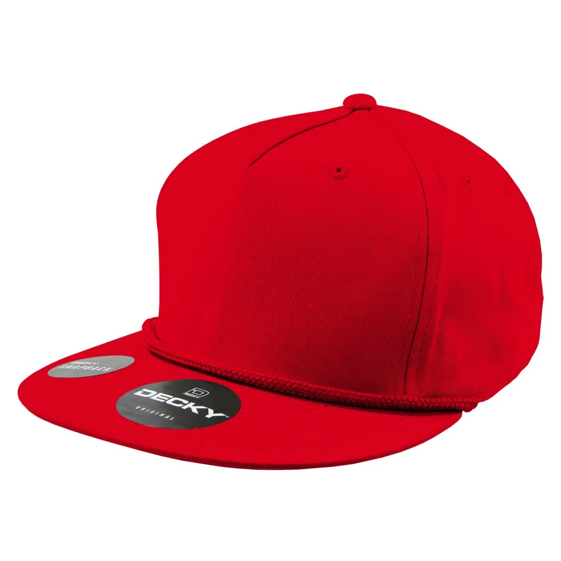Decky 1041 5 Panel Snapback Hats High Profile Golf Caps with Rope Structured
