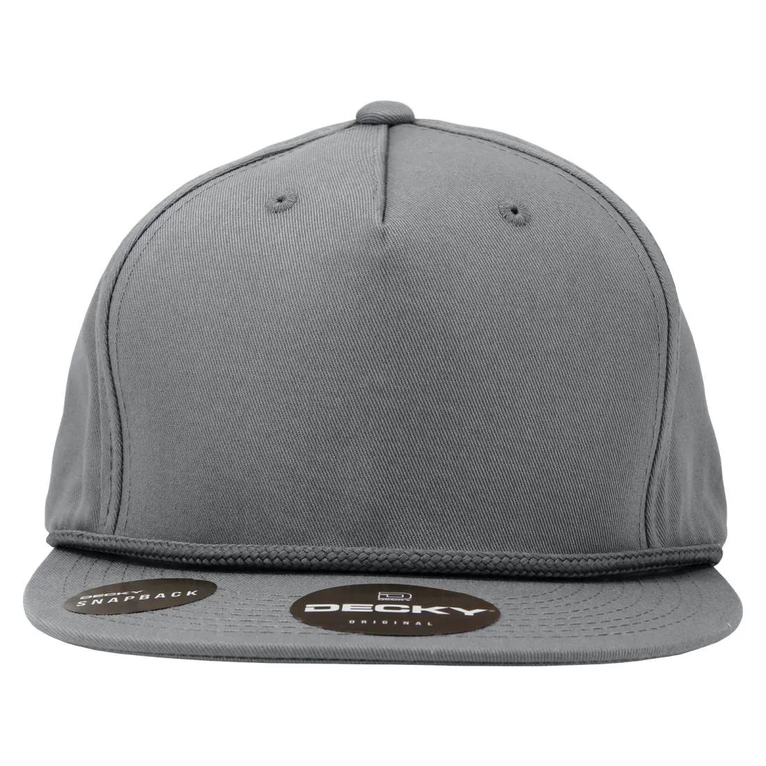 Decky 1041 5 Panel Snapback Hats High Profile Golf Caps with Rope Structured