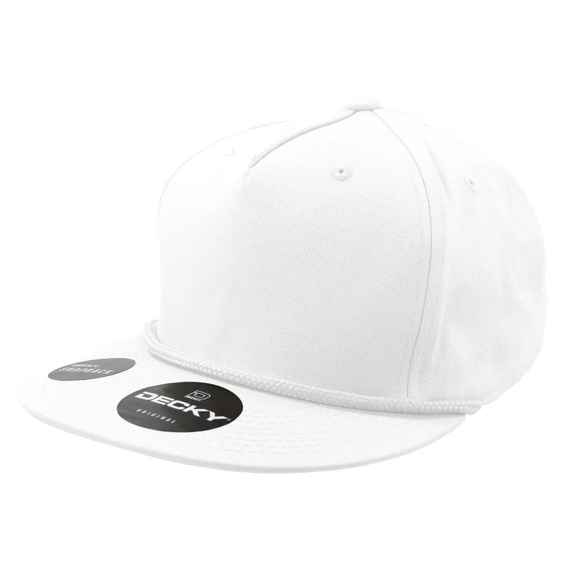 Decky 1041 5 Panel Snapback Hats High Profile Golf Caps with Rope Structured