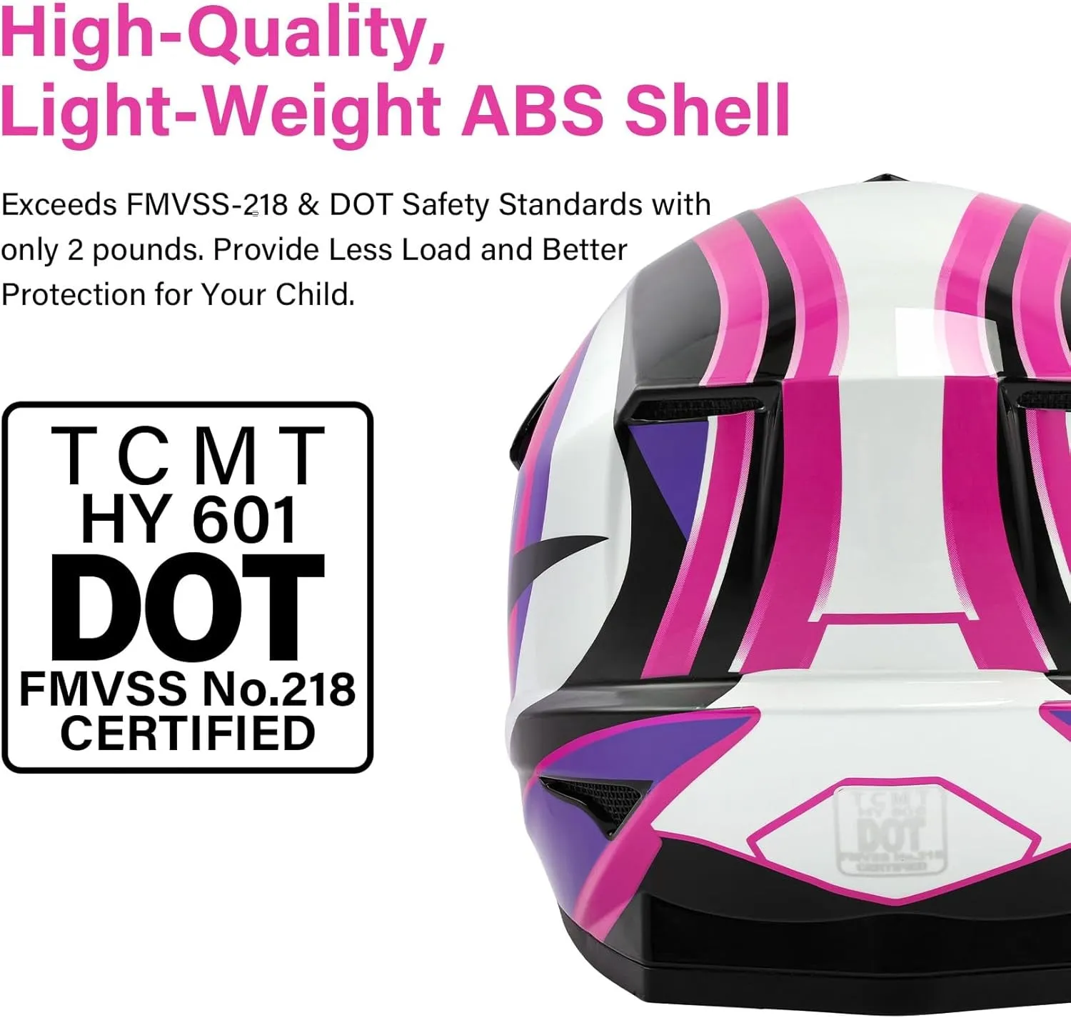 Dot Youth Kids ATV Motorcycle Helmets Full-Face Kids Helmet with Adjustable Chin Strap for Boys and Girls Kids Dirt Bike BMX Cycling W/Goggles Gloves