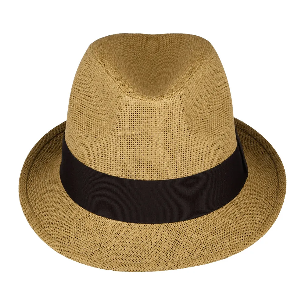 Failsworth Hats Toyo Straw Trilby Hat - Tobacco