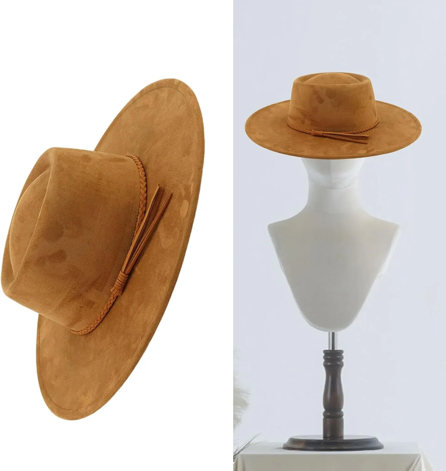 Fedoras Hat Panama Hat Braided Belt Fringe for Women Men Photo Props Western for Men Women Unisex Wear Headwear