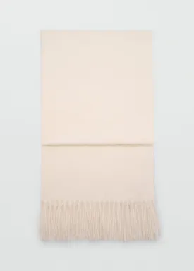 Fringed edge scarf - Light Beige