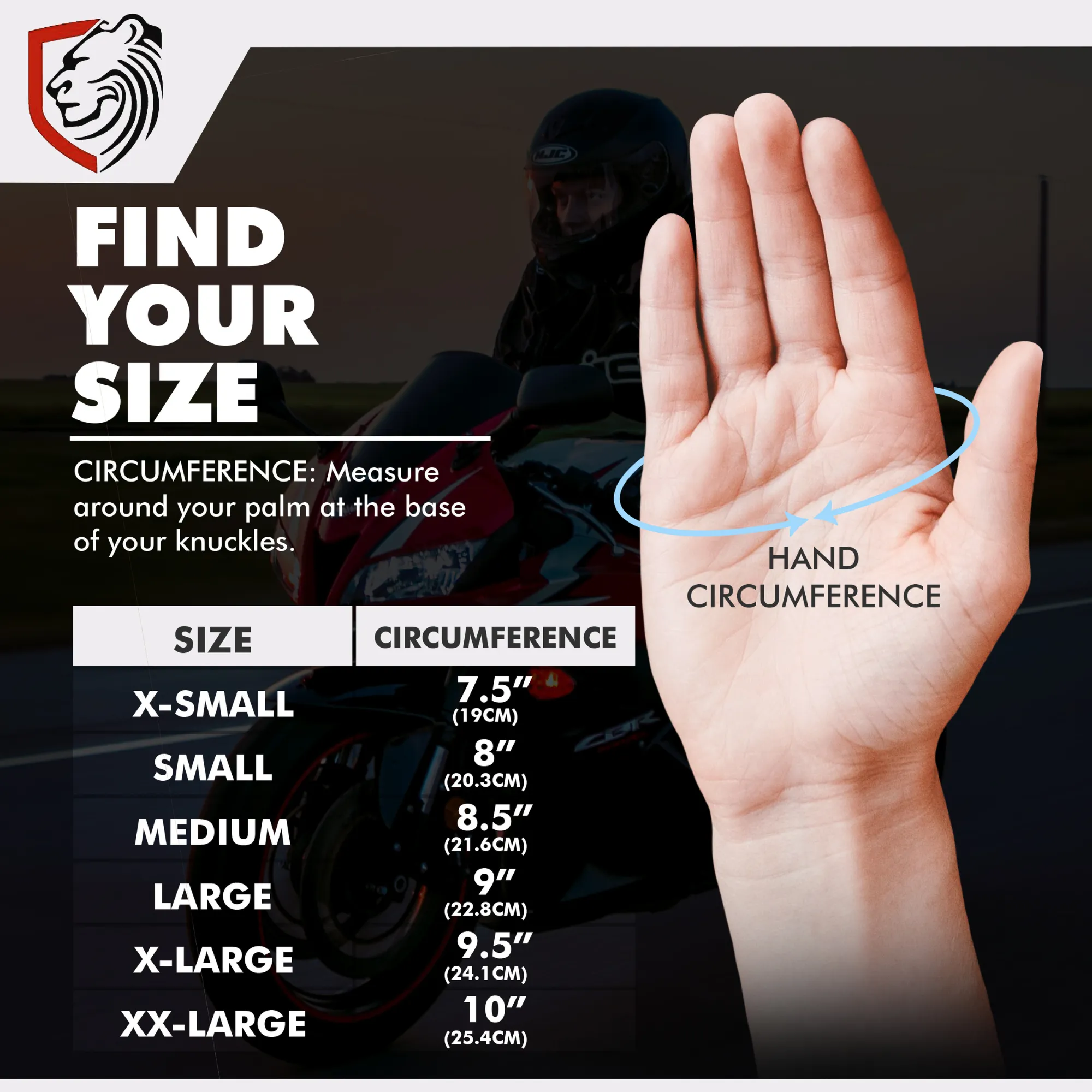Genuine Leather Full Gauntlet Motorcycle Gloves - Cognac