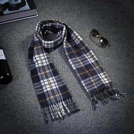 Handmade Autumn And Winter Velvet Fleece Plaid Scarf