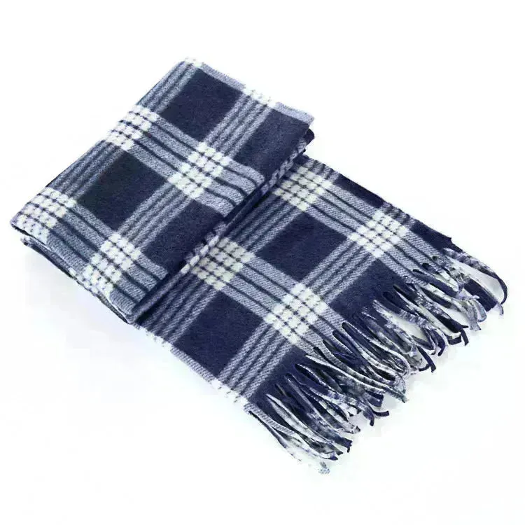 Handmade Autumn And Winter Velvet Fleece Plaid Scarf