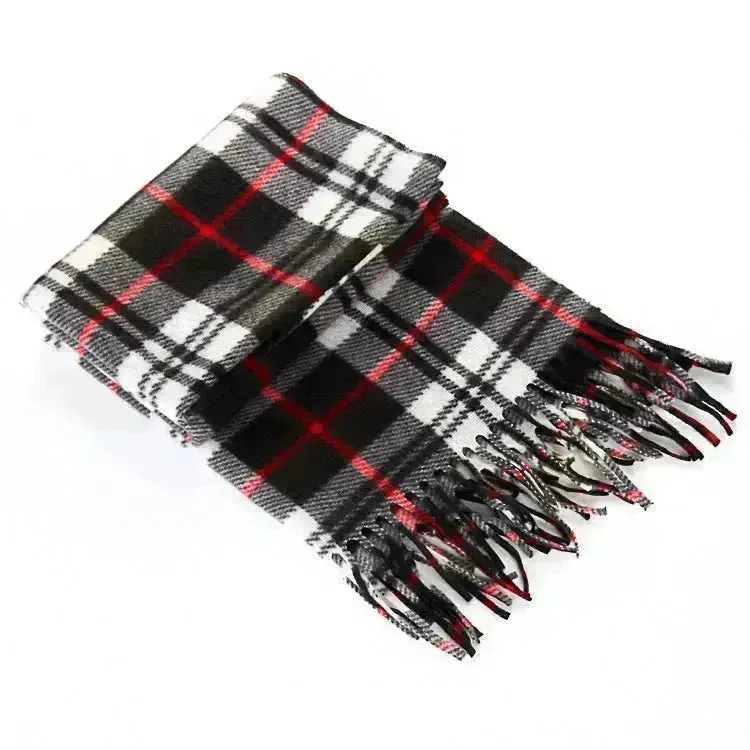 Handmade Autumn And Winter Velvet Fleece Plaid Scarf