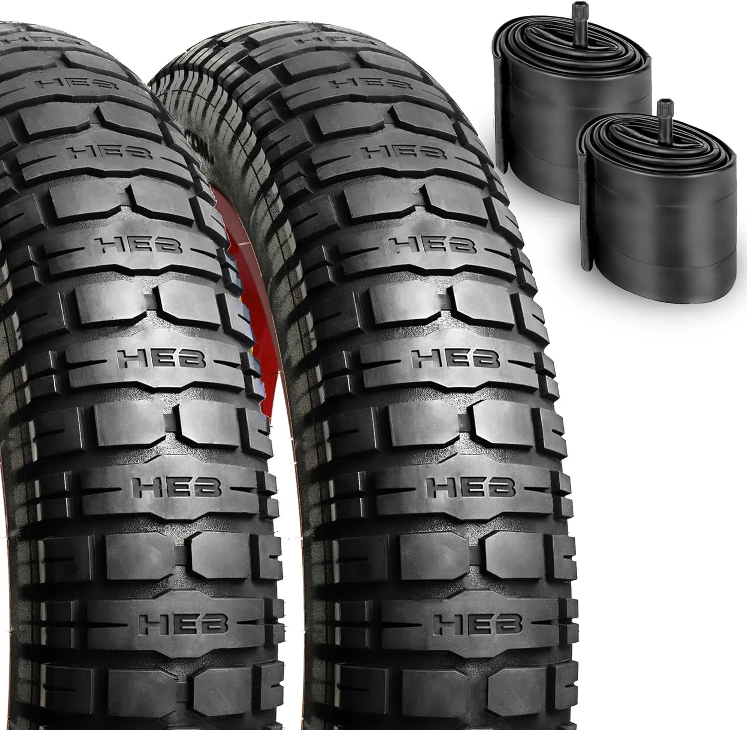 HEB VIPERESS 20x4.0 Fat Tire - Puncture Resistant Ebike Tires, 20x4 Fat Bike Tire for Electric Bike, MTB, Heavy Duty, All Terrain Tire for Street/Trail Riding - Qty 2
