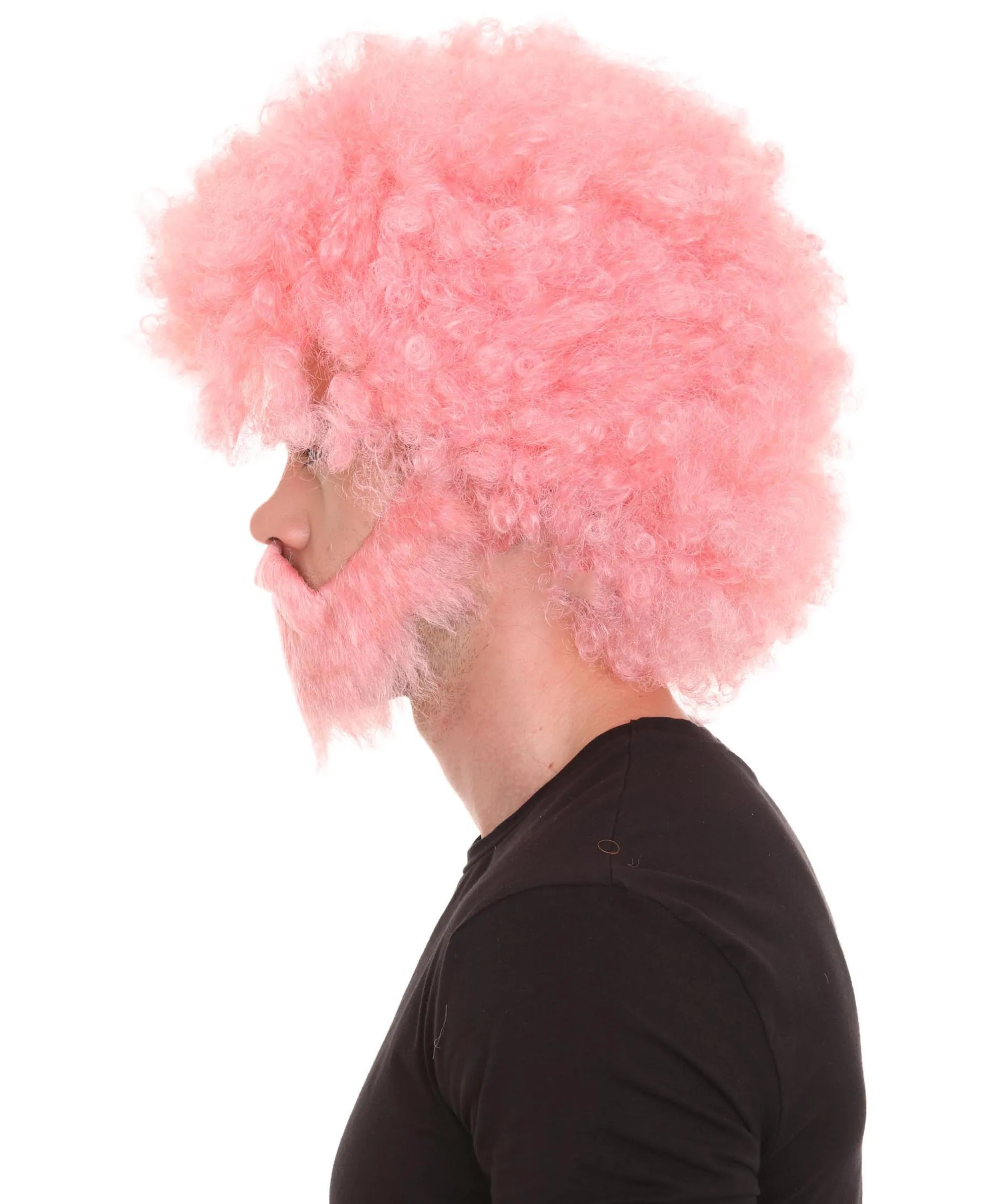 HPO Adult Unisex 80's Painter Afro Wig and Beard Set | Easy and Classic Celebrity Costume | Premium Halloween Wig