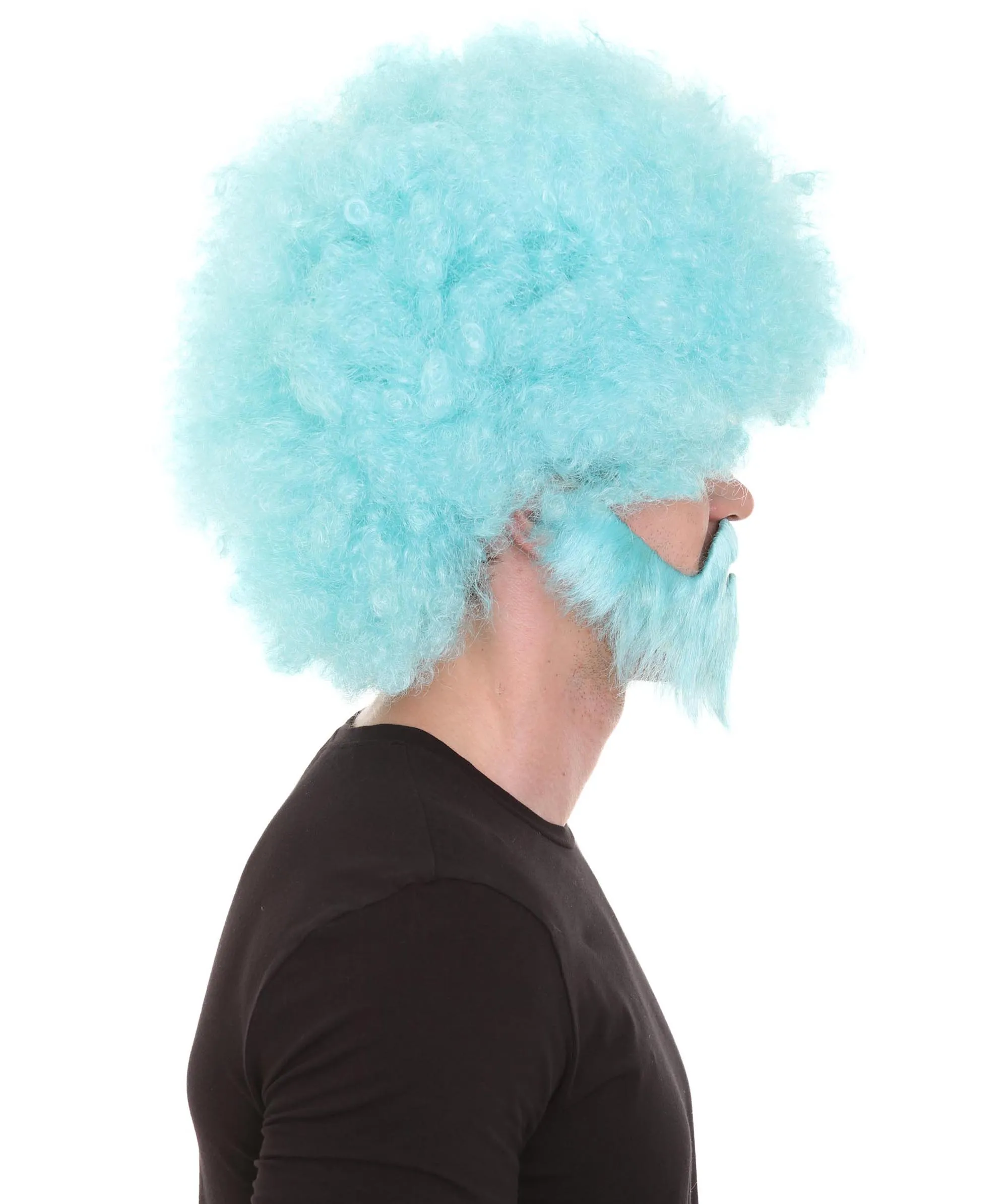 HPO Adult Unisex 80's Painter Afro Wig and Beard Set | Easy and Classic Celebrity Costume | Premium Halloween Wig