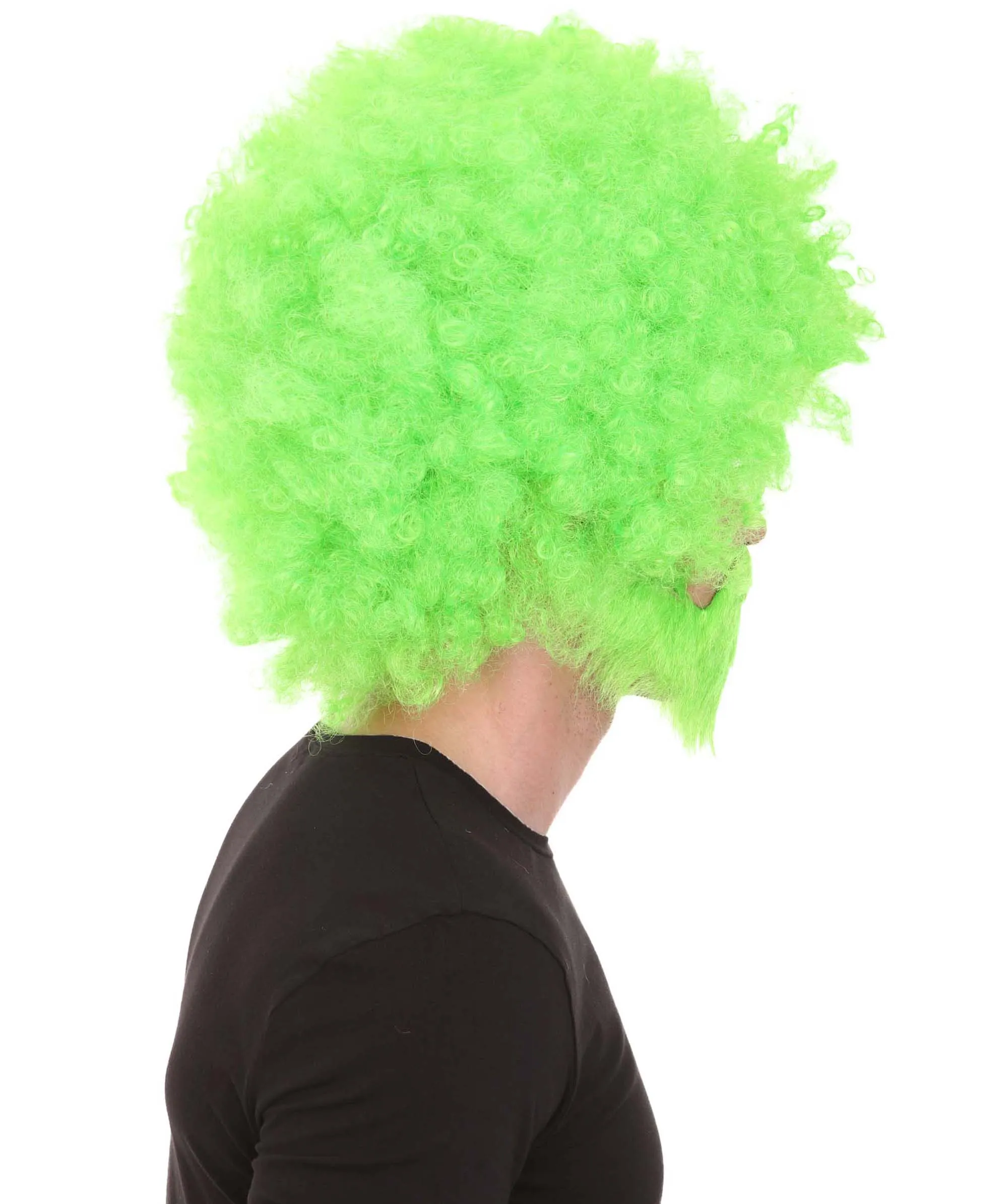 HPO Adult Unisex 80's Painter Afro Wig and Beard Set | Easy and Classic Celebrity Costume | Premium Halloween Wig