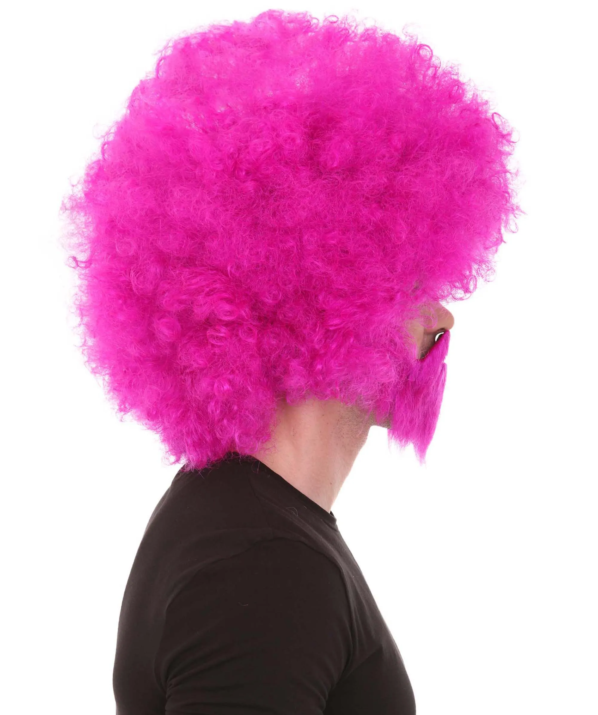 HPO Adult Unisex 80's Painter Afro Wig and Beard Set | Easy and Classic Celebrity Costume | Premium Halloween Wig