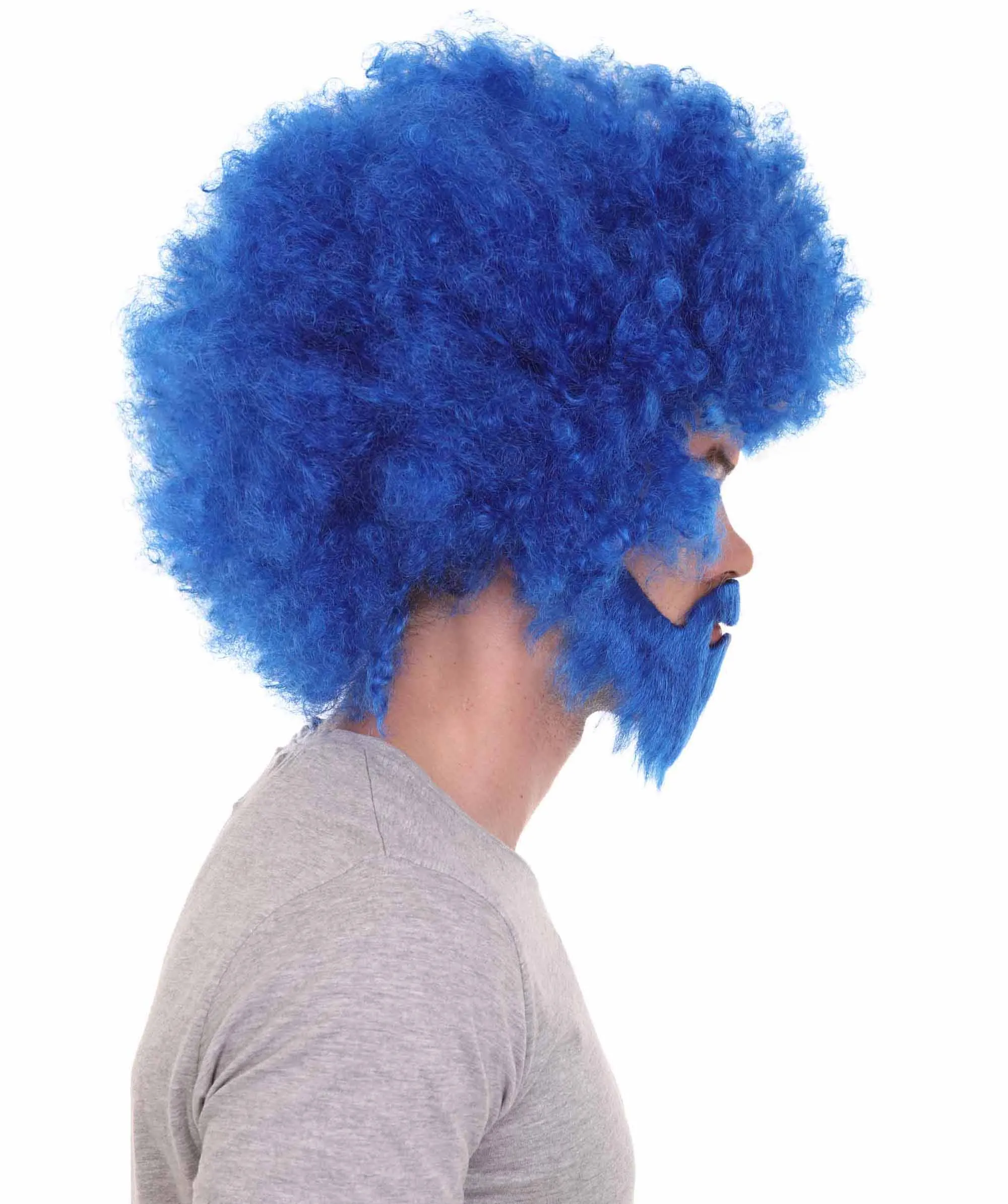 HPO Adult Unisex 80's Painter Afro Wig and Beard Set | Easy and Classic Celebrity Costume | Premium Halloween Wig