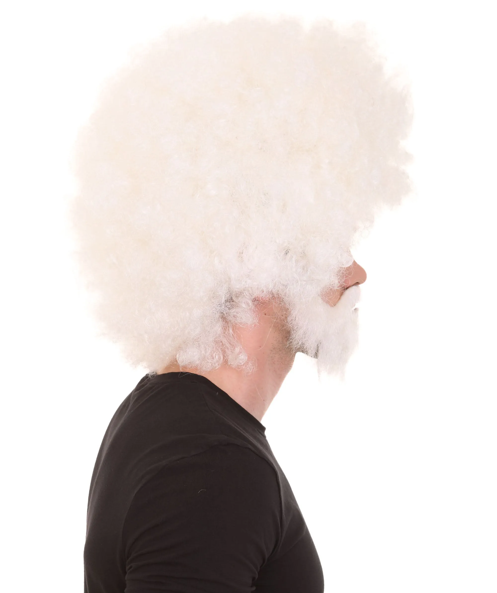 HPO Adult Unisex 80's Painter Afro Wig and Beard Set | Easy and Classic Celebrity Costume | Premium Halloween Wig