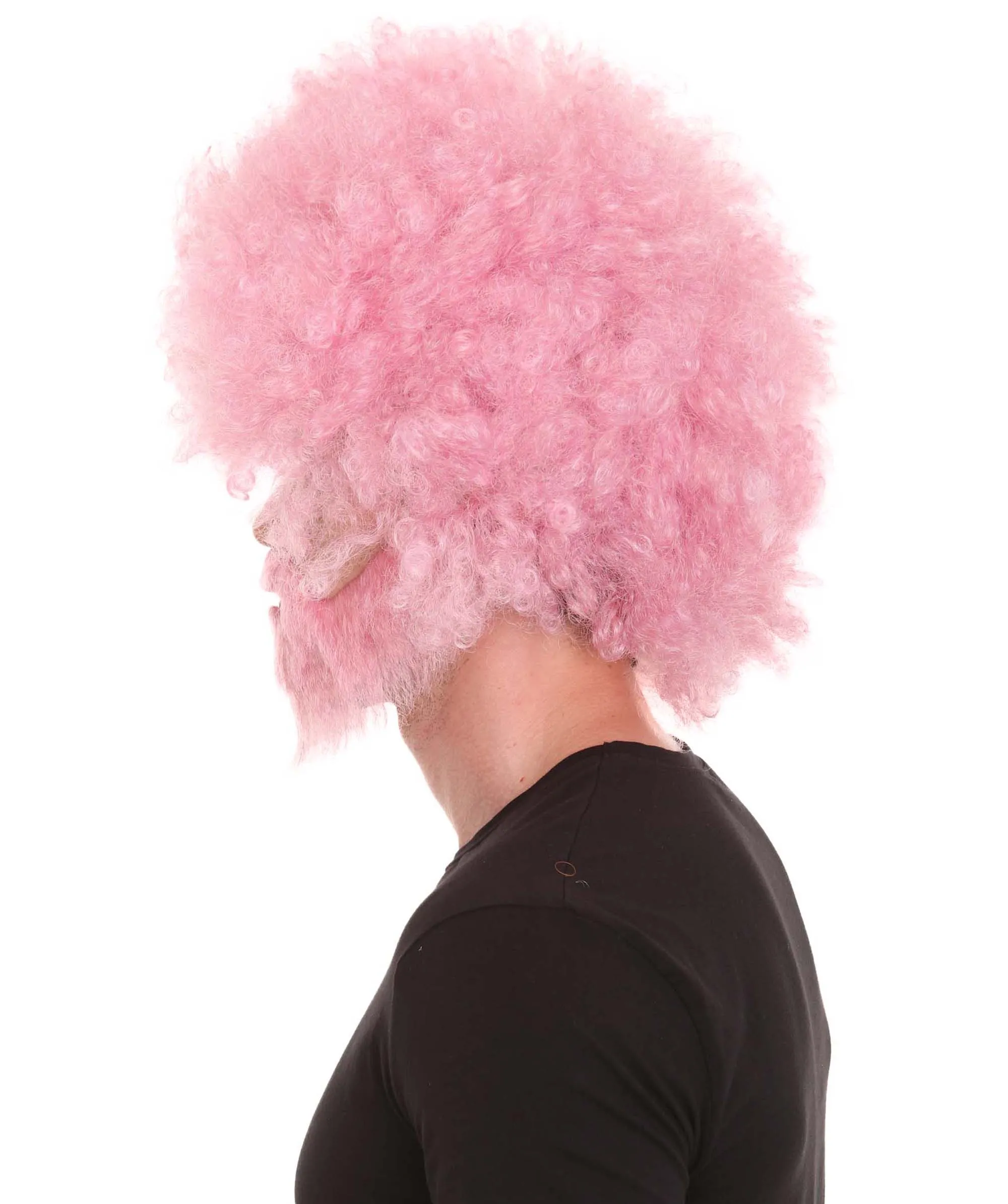 HPO Adult Unisex 80's Painter Afro Wig and Beard Set | Easy and Classic Celebrity Costume | Premium Halloween Wig