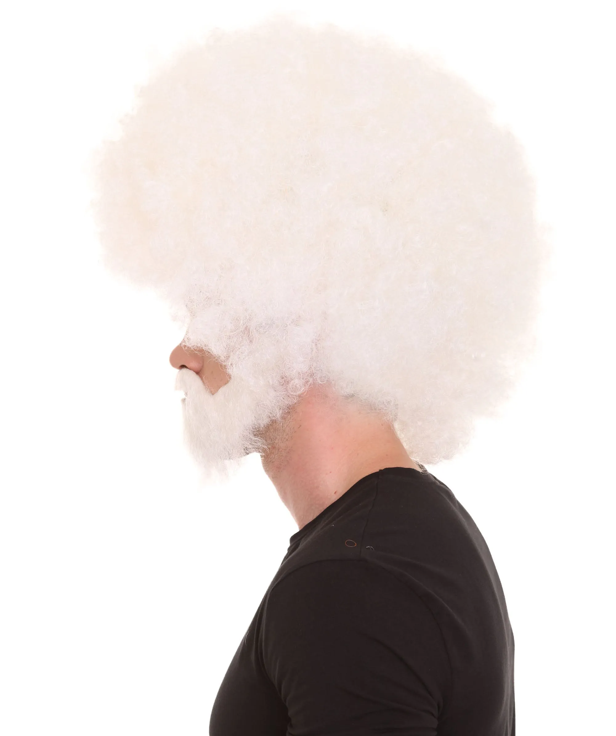 HPO Adult Unisex 80's Painter Afro Wig and Beard Set | Easy and Classic Celebrity Costume | Premium Halloween Wig