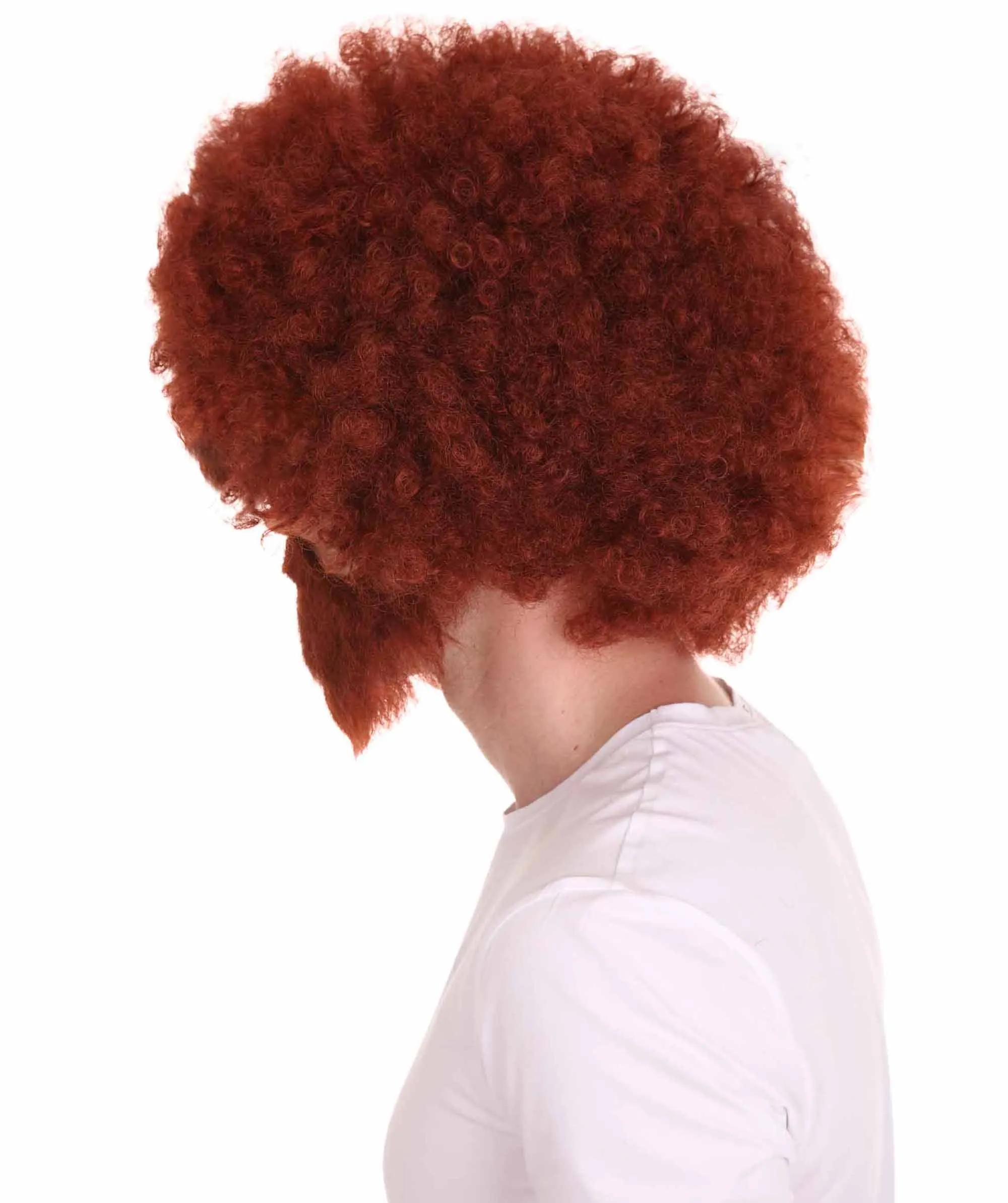 HPO Adult Unisex 80's Painter Afro Wig and Beard Set | Easy and Classic Celebrity Costume | Premium Halloween Wig