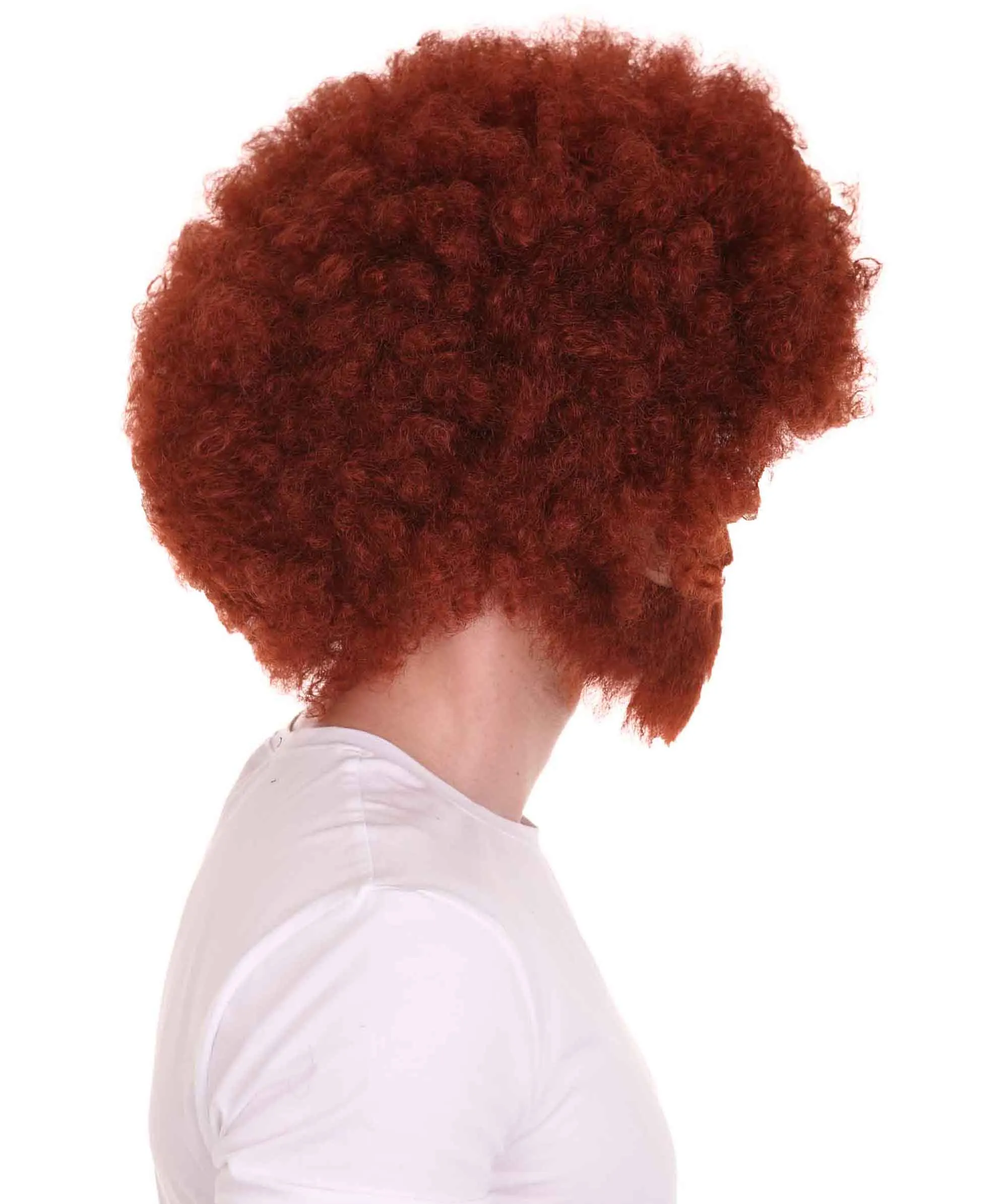 HPO Adult Unisex 80's Painter Afro Wig and Beard Set | Easy and Classic Celebrity Costume | Premium Halloween Wig