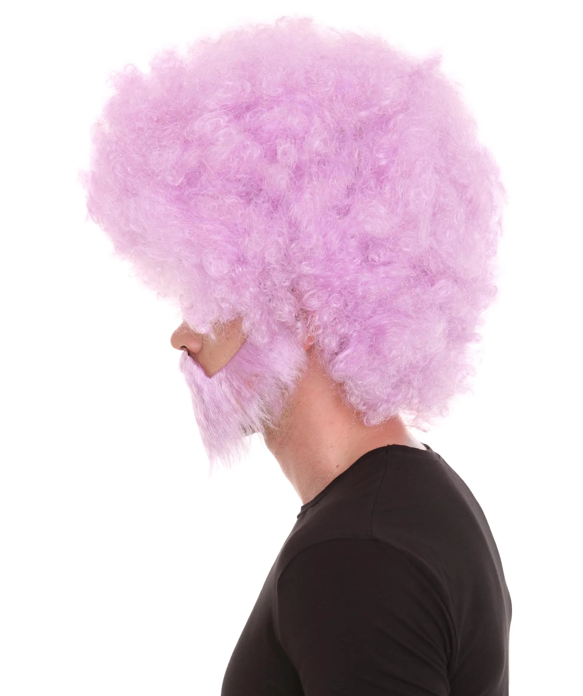 HPO Adult Unisex 80's Painter Afro Wig and Beard Set | Easy and Classic Celebrity Costume | Premium Halloween Wig