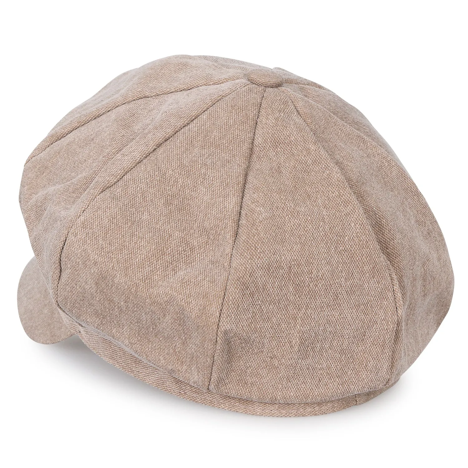 ililily 8-Panel Solid Color Newsboy Cabbie Cap Duck Bill Flat Hunting Hat