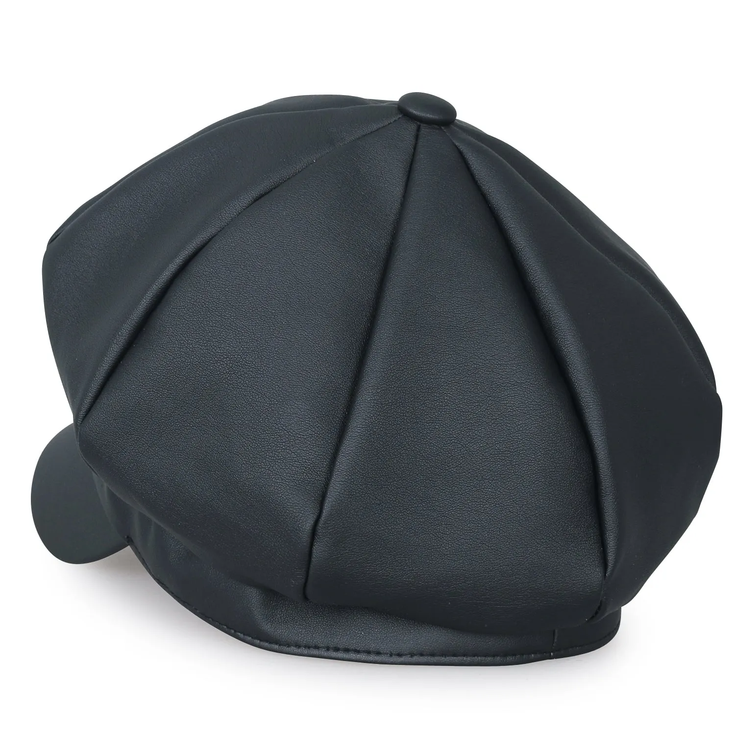 ililily 8-Panel Solid Color Newsboy Cabbie Cap Duck Bill Flat Hunting Hat