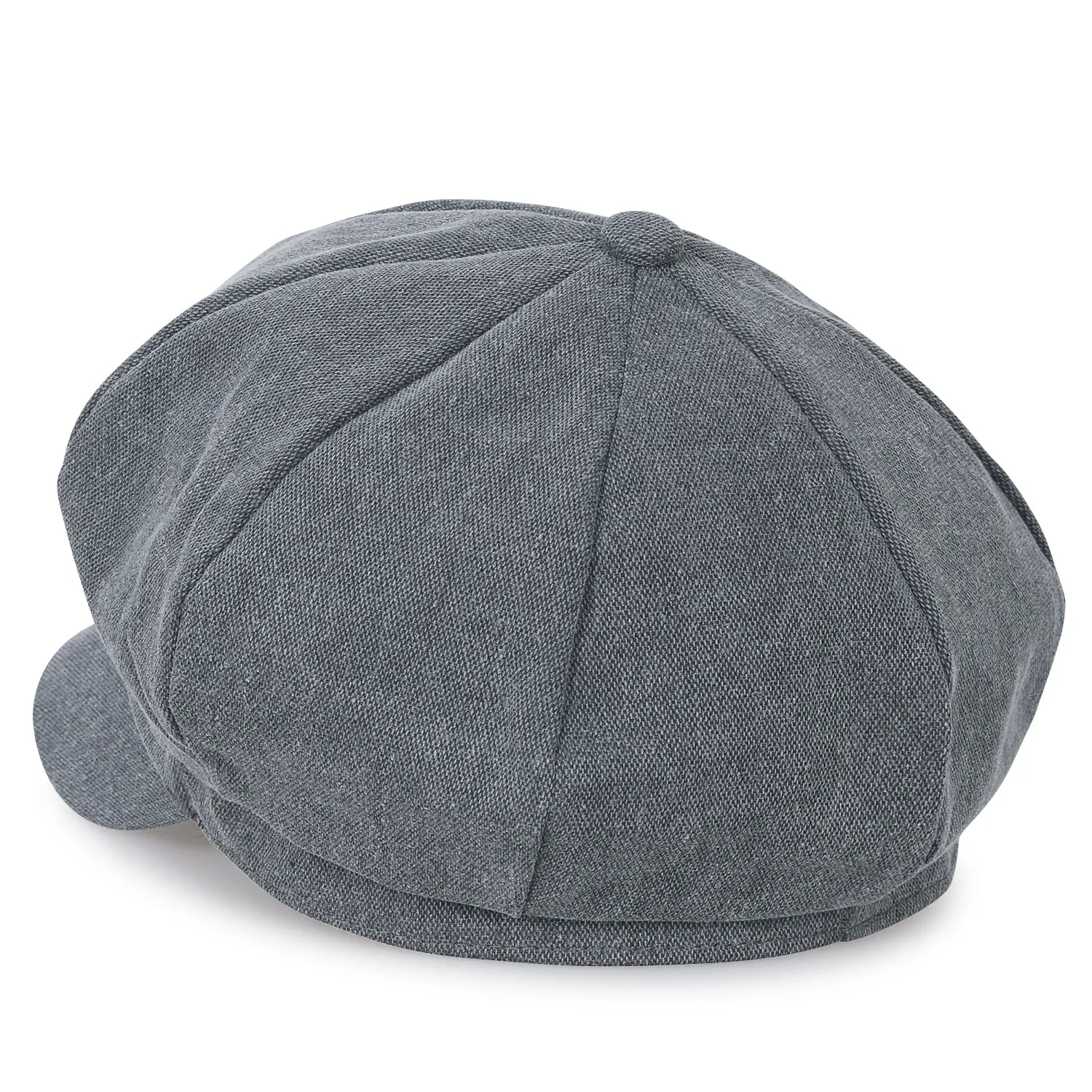 ililily 8-Panel Solid Color Newsboy Cabbie Cap Duck Bill Flat Hunting Hat